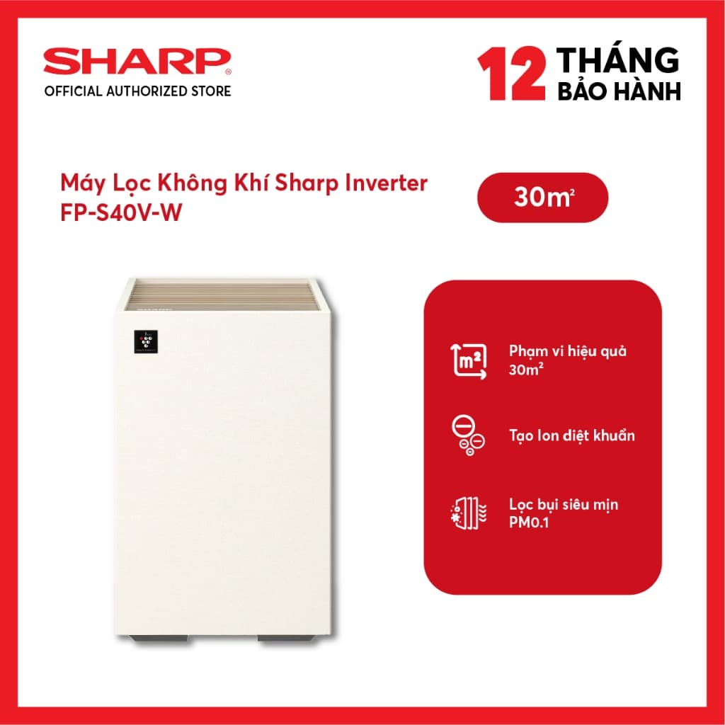 [MODEL MỚI] Máy lọc không khí Sharp Inverter FP-S40V-W