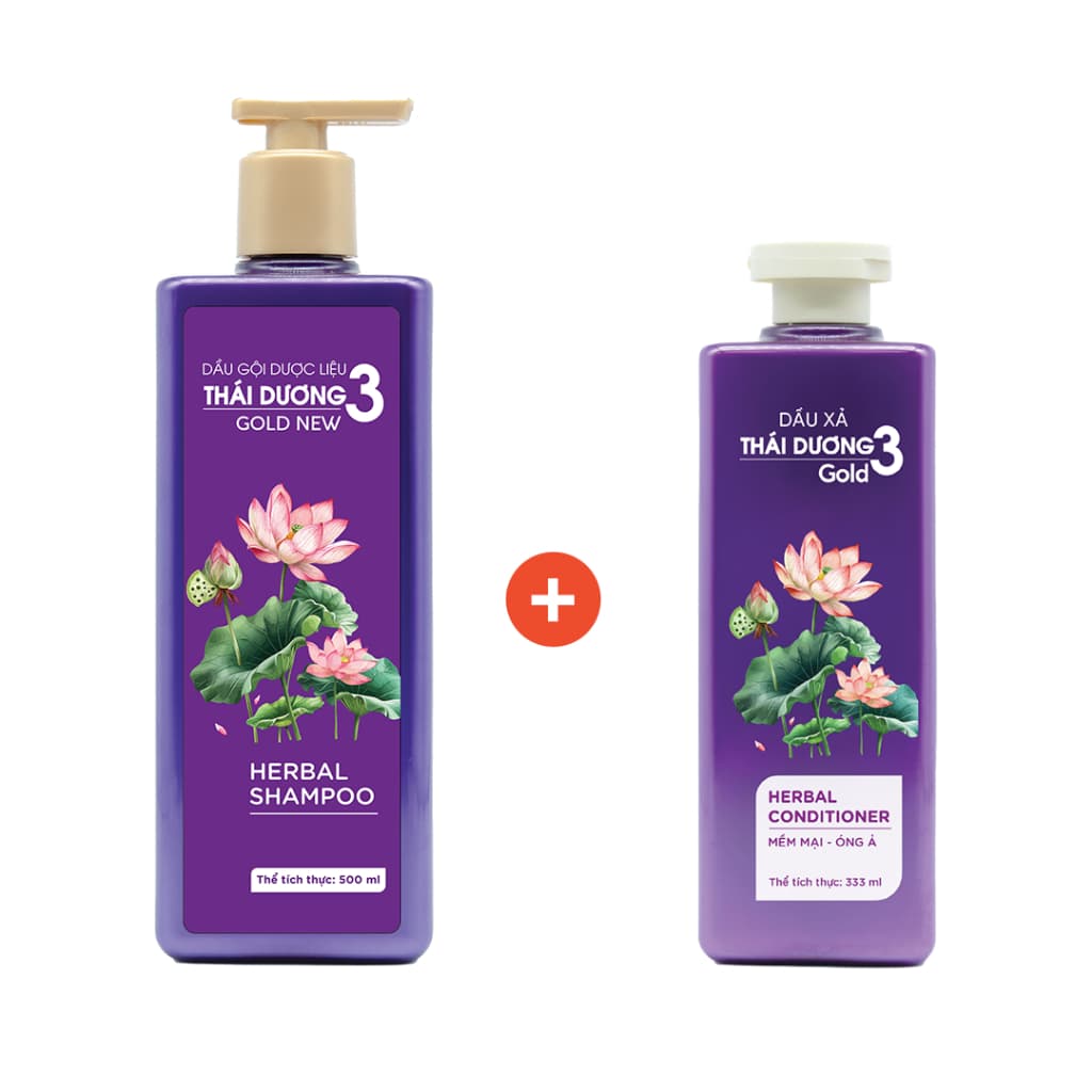 [VHL X STD] COMBO Dầu gội Thái Dương 3 Gold Hoa Sen 500ml Và Dầu xả Thái Dương 3 Hoa sen 333ml CB5