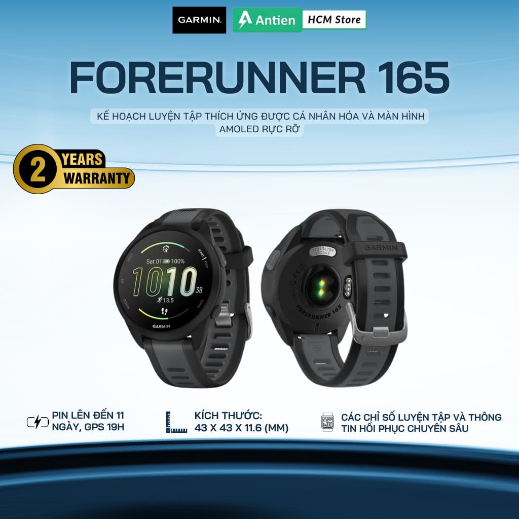 Đồng hồ thể thao thông minh Garmin Forerunner 165 - Hàng chính hãng BH 24 tháng