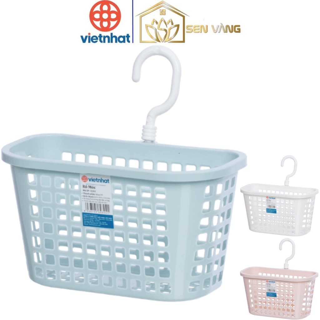 Rổ móc treo mini nhựa VIỆT NHẬT - Giỏ đựng đồ dùng văn phòng, nhà tắm - 3241