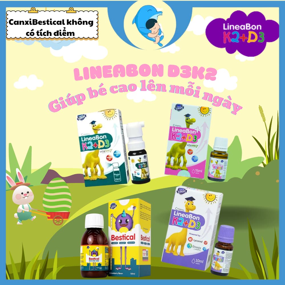 [FBS] LineaBon/Canxi Bestical hỗ trợ hấp thụ canxi, phát triển chiều cao giúp bé khỏe mạnh MECAHEO