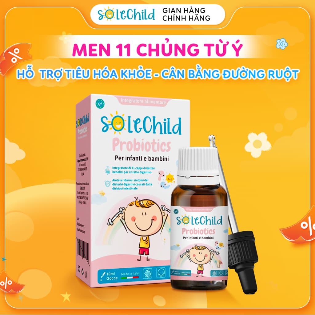 Men Vi Sinh 11 Chủng Từ Ý Cho Bé SoleChild Probiotics 10ml Cân Bằng Đường Ruột Tiêu Hóa Khỏe Mạnh