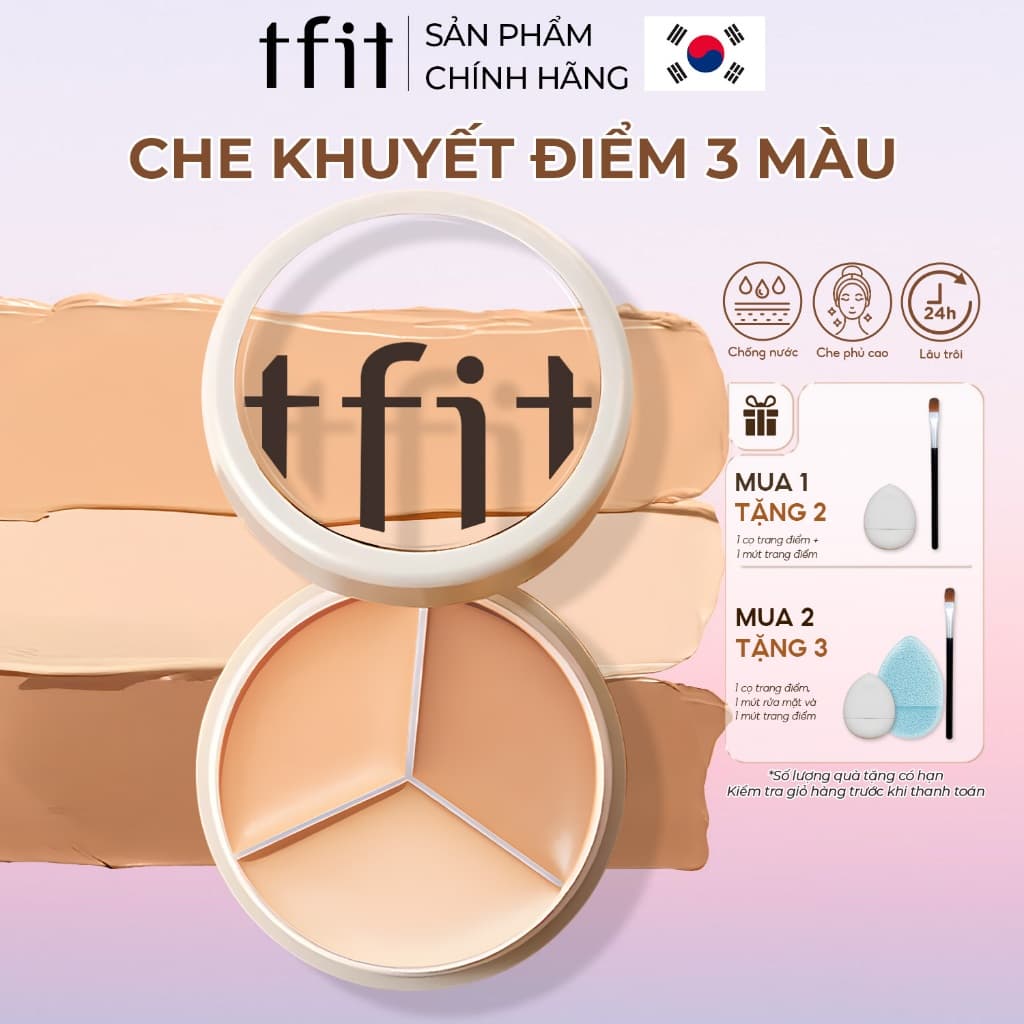 Kem Che Khuyết Điểm COVER UP PRO CONCEALER TFIT Chính Hãng Chuẩn Hàn Quốc Che Quầng Thâm Mắt, Mụn Thâm Đỏ 15g