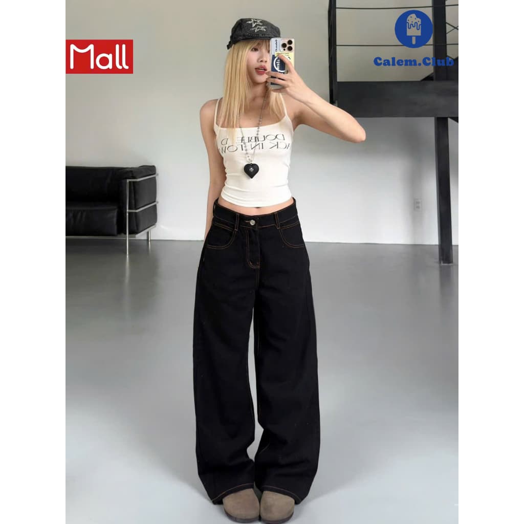 Calem.Club - Quần kaki jean Ver.1 dài suông ống rộng form unisex nam nữ quần suông nữ ống rộng