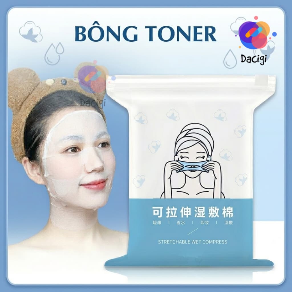 Bông Đắp Toner Mask Co Giãn Tiết Kiệm Dưỡng Chất Chăm Sóc Da Chuẩn Spa Ngay Tại Nhà - Dacigi