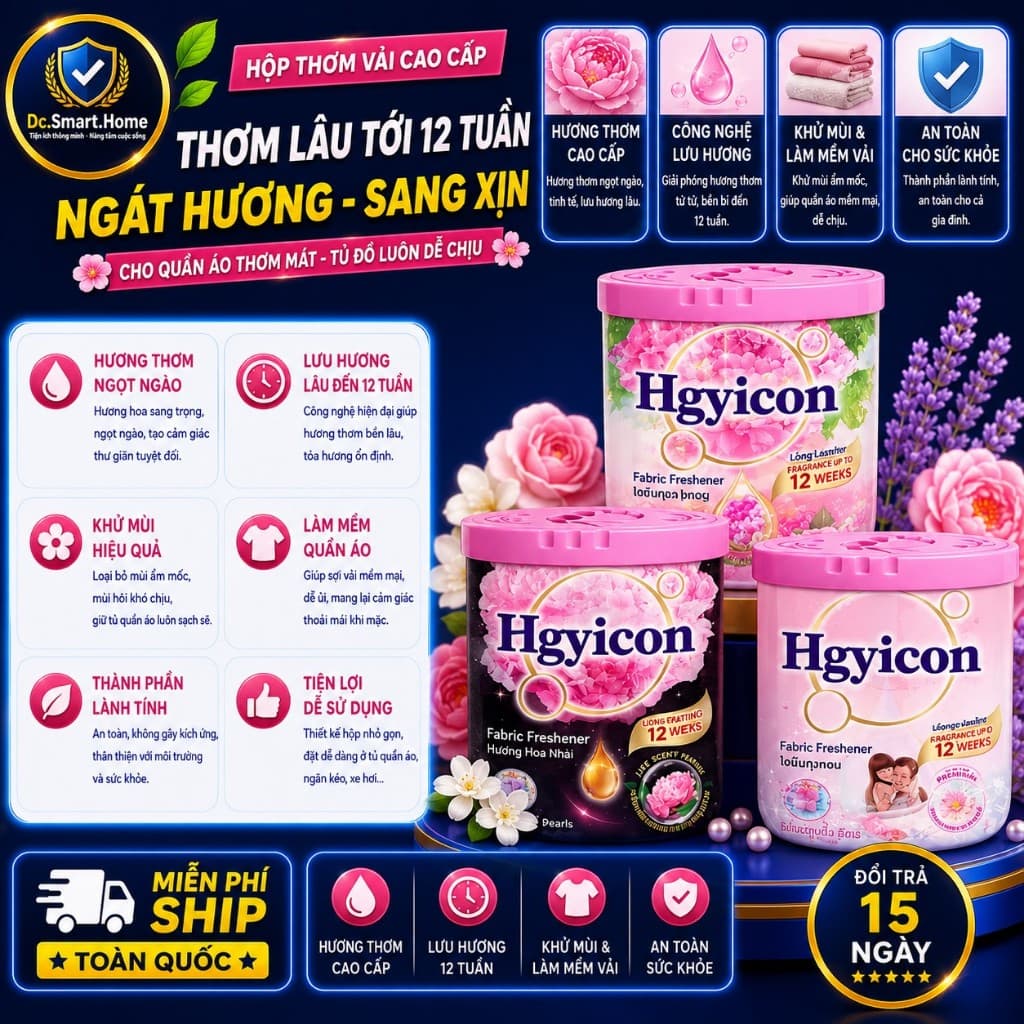 Hộp Sáp Thơm Hgyicon 150g Khử Mùi Lưu Hương 30 Ngày Cho Phòng Ngủ, Tủ Quần Áo, Nhà Vệ Sinh