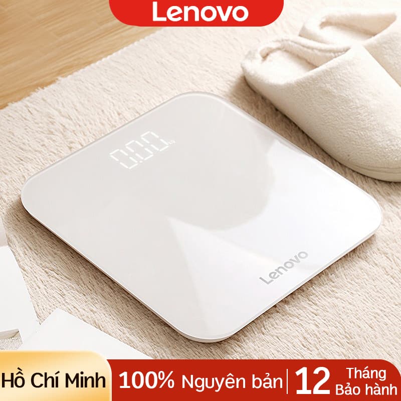 Cân Điện Tử Sức Khỏe Lenovo Chịu Tải 180kg Màn Hình LED Mặt Kính Cường Lực BẢO HÀNH 12 THÁNG KÈM PIN THAY