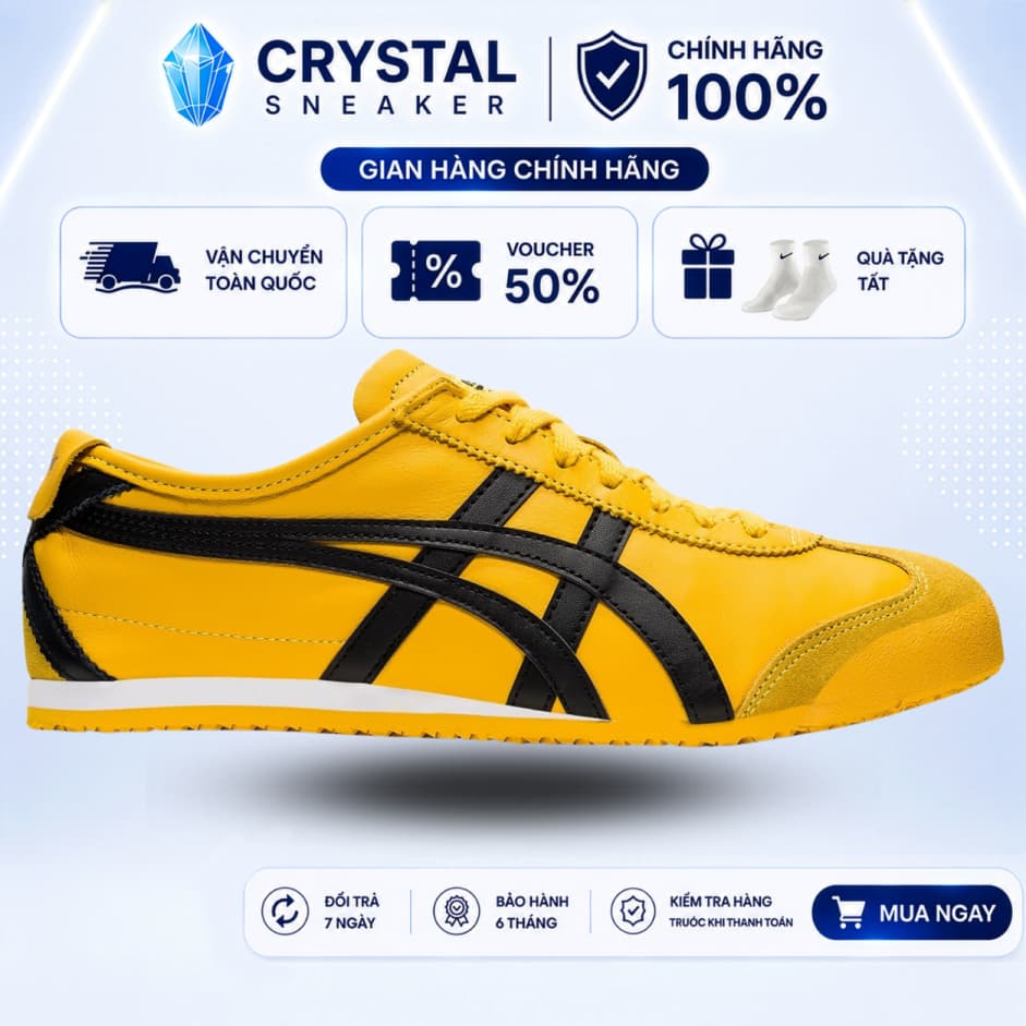 [ Hàng Chính Hãng ] Giày Sneaker Nam Nữ Onitsuka Tiger Mexico 66 "YELLOW BLACK" Cao Cấp Full Box - Crystal Sneakers