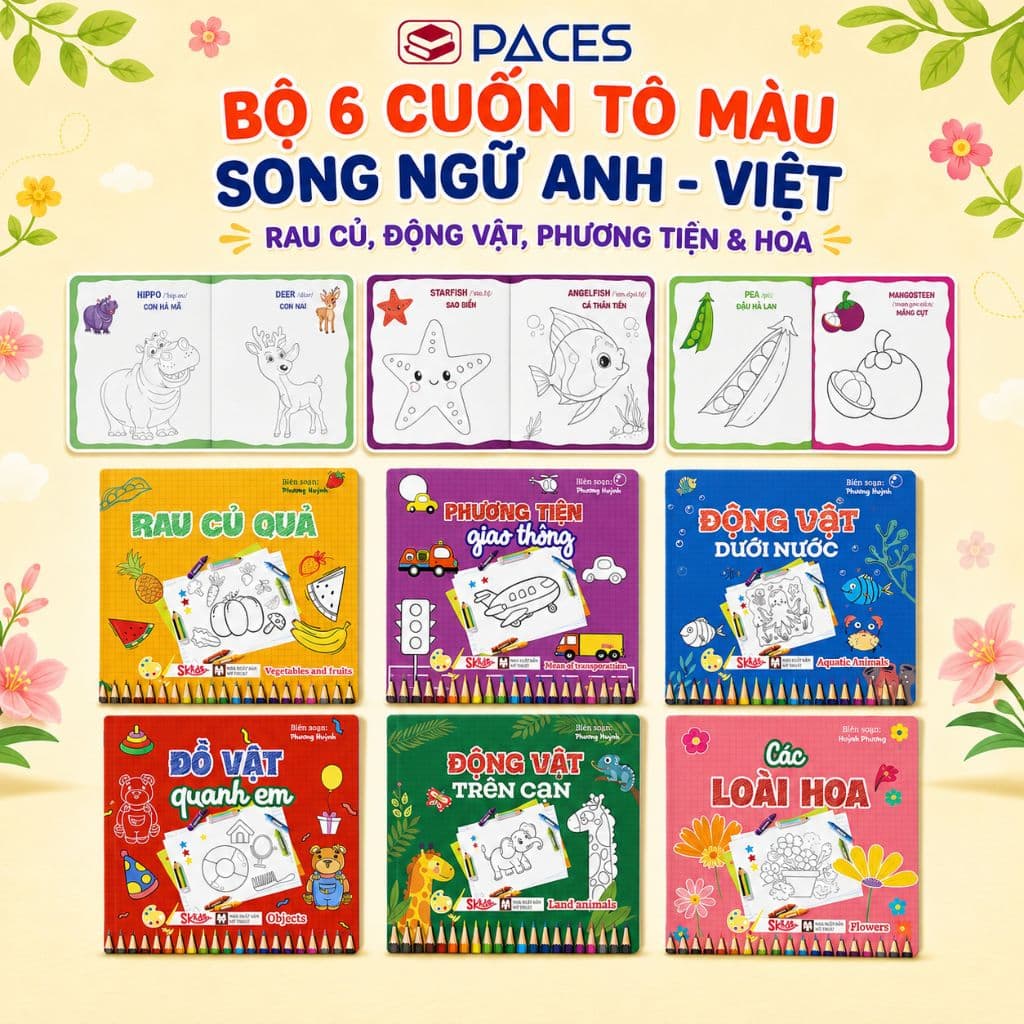 Sách - Bộ 6 Cuốn Sách Tô Màu Thông Minh 6 Chủ Đề Quanh Bé - SGAME
