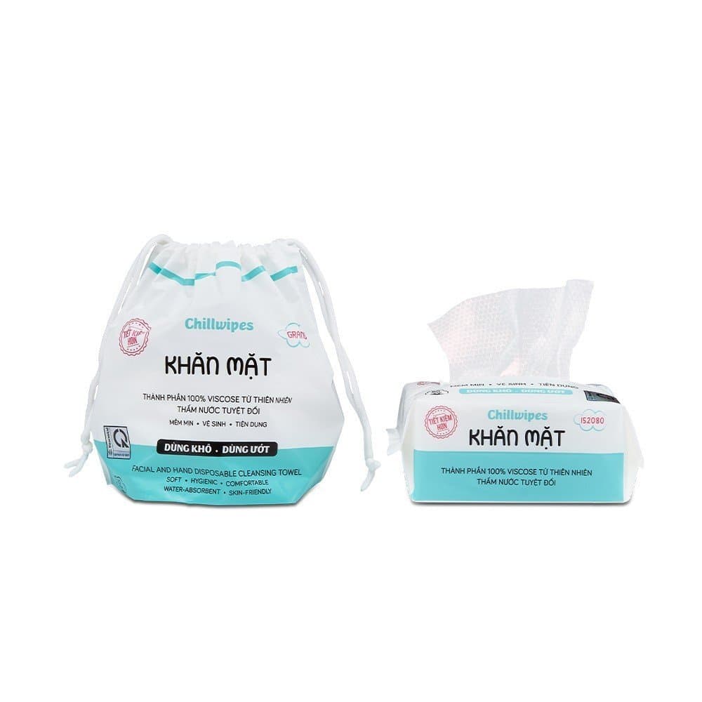 [SVIP] Khăn mặt khô Chillwipes dùng 1 lần lau khô, lau ướt - Giấy lau mặt dùng một lần