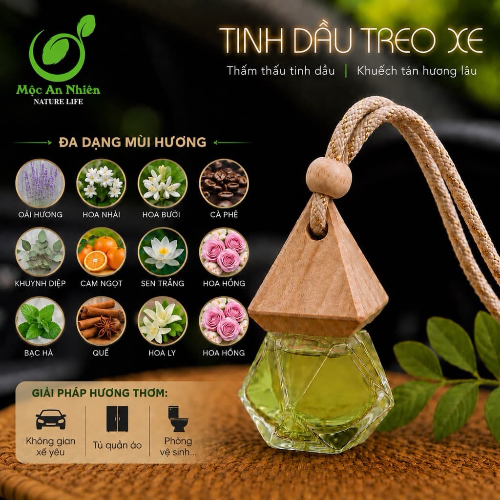 Tinh Dầu Treo Khuếch Tán - Mộc An Nhiên