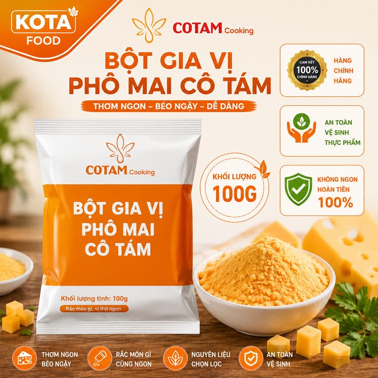 Bột Gia vị Phô mai lắc cô Tám gói 100G