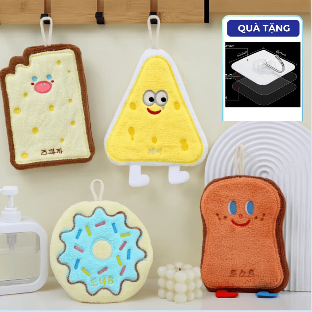 [Tặng Móc Treo] Khăn Lau Tay Nhà Bếp Đa Năng Thấm Hút Tốt, Mẫu Dễ Thương Decor Trang Trí Nhà Cửa