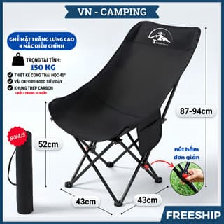 Ghế Camping Gấp Gọn Ngả Lưng Tmountain Chịu Lực Cao Cấp Dã Ngoại Du Lịch Ngoài Trời Êm Ái