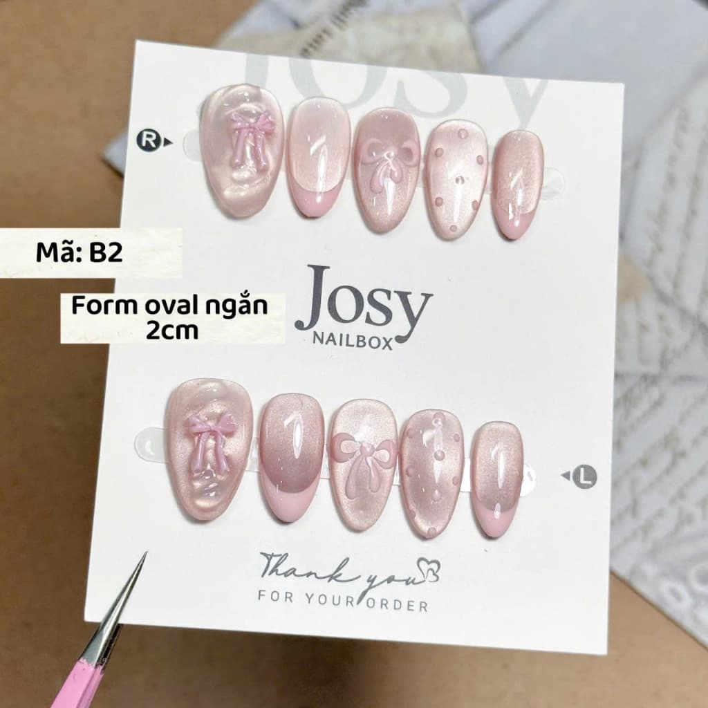 Nailbox thiết kế mắt mèo Josy - móng giả cho nữ chụp ảnh cô dâu, đi tiệc, kỷ yếu BB