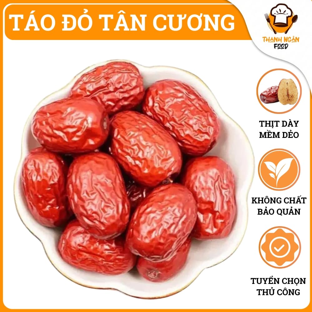 Táo Đỏ Tân Cương Nguyên Trái, Chín Tự Nhiên, Mềm, Dẻo, Xốp, Quả Đều, Vị Ngọt  Thanh