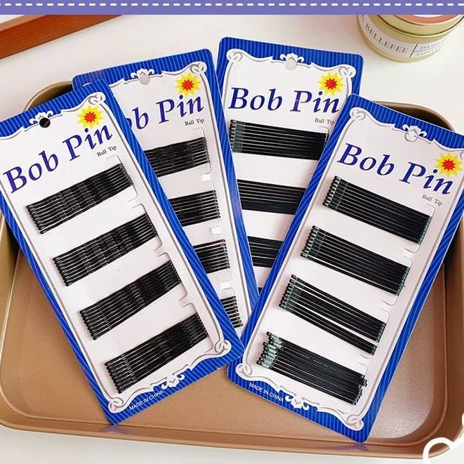 🌸Qiann99🌸Vỉ 36/60 Cái Ghim Kẹp Tóc Màu Đen Đơn Giản Phong Cách Hàn Quốc Kẹp Gợn Sóng Màu Đen Tạo Kiểu Tóc