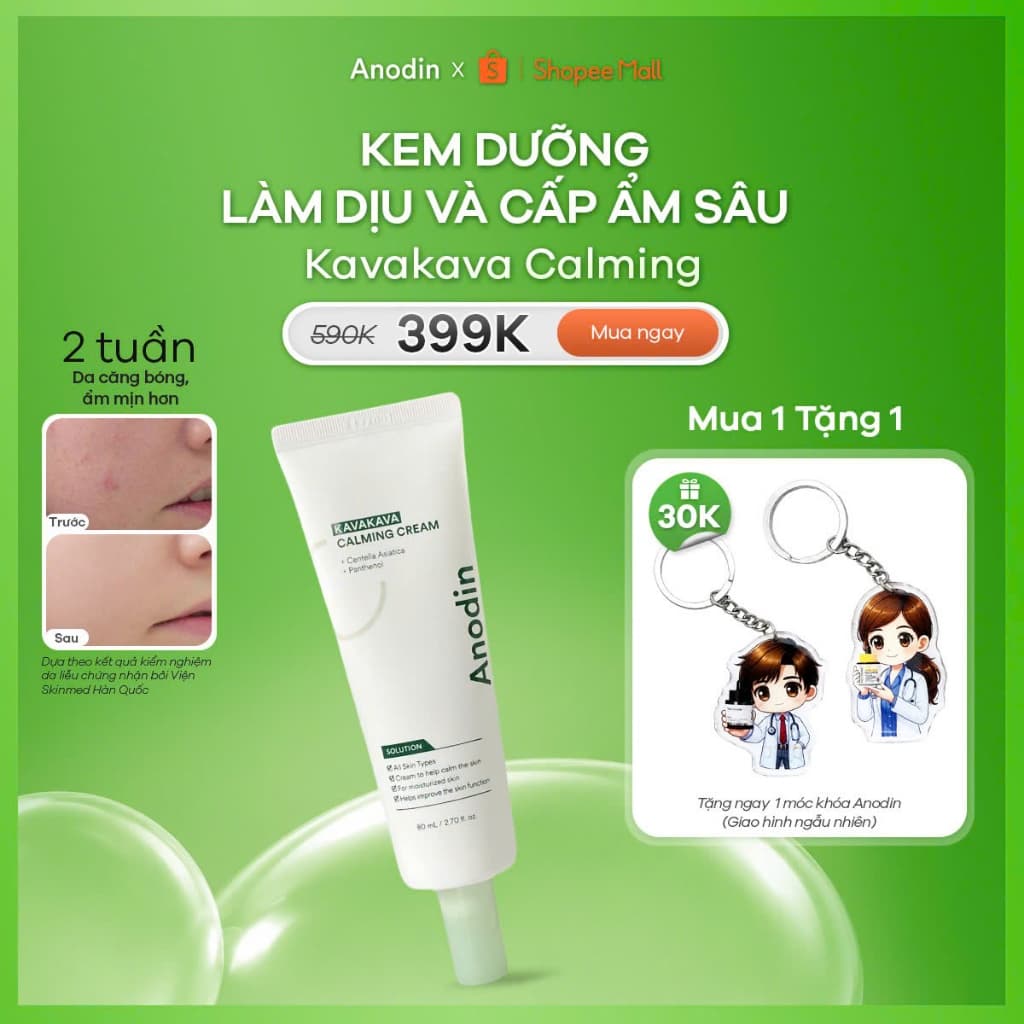 [ ANODIN] Kem dưỡng làm dịu và cấp ẩm Anodin KavaKava Calming Cream 80ml (t4/27)