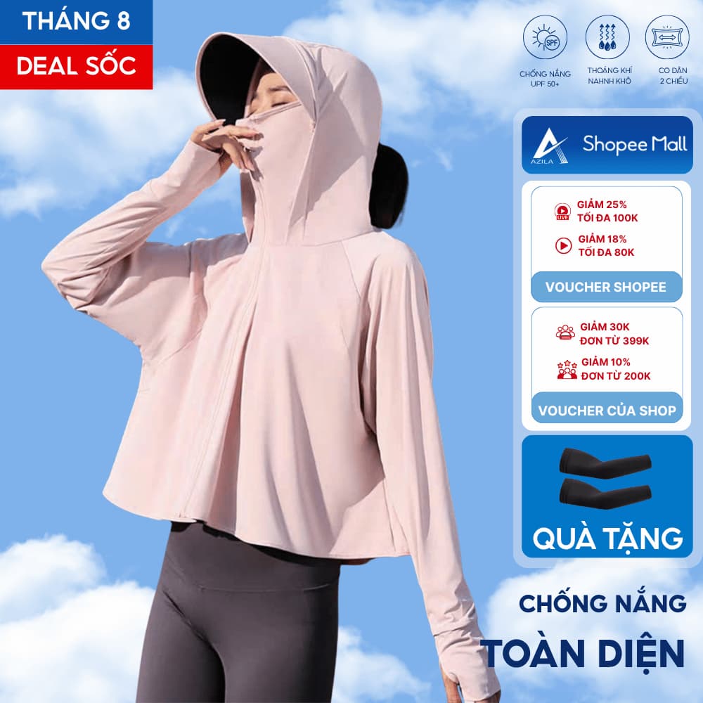 Áo Chống Nắng Cánh Dơi Thun Lạnh Nữ AZILA  UPF 50+ Chống Tia UV Hàng Mỏng Nhẹ Siêu Mát - CN58