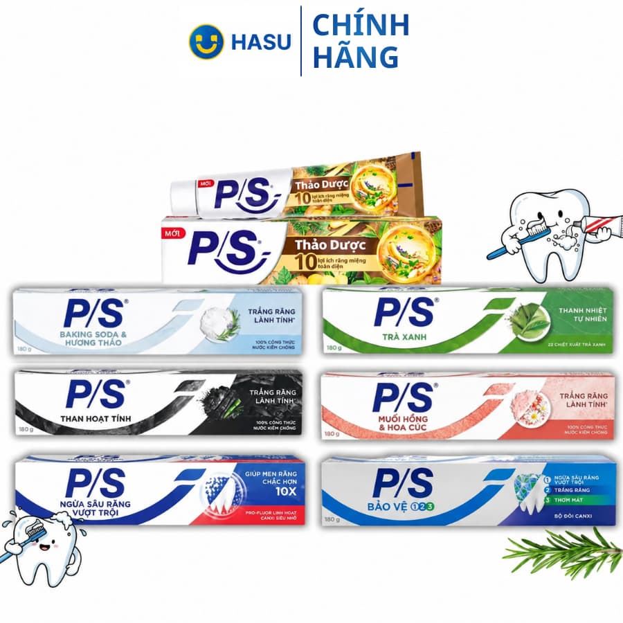 Combo 3 Kem Đánh Răng P/S Kem Đánh Răng Trắng Răng, Hàng Chính Hãng