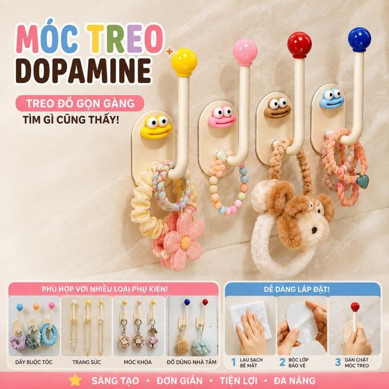 3 Cái Móc Treo Tường Không Đánh Dấu Dính Khóa Đấm Giá Nắp Bếp Dễ Thương Nhiều Màu Sắc Giá Để Đồ Khăn Tay