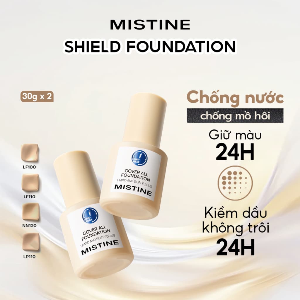 COMBO 2 Kem nền MISTINE Cover All Foundation 30g*2