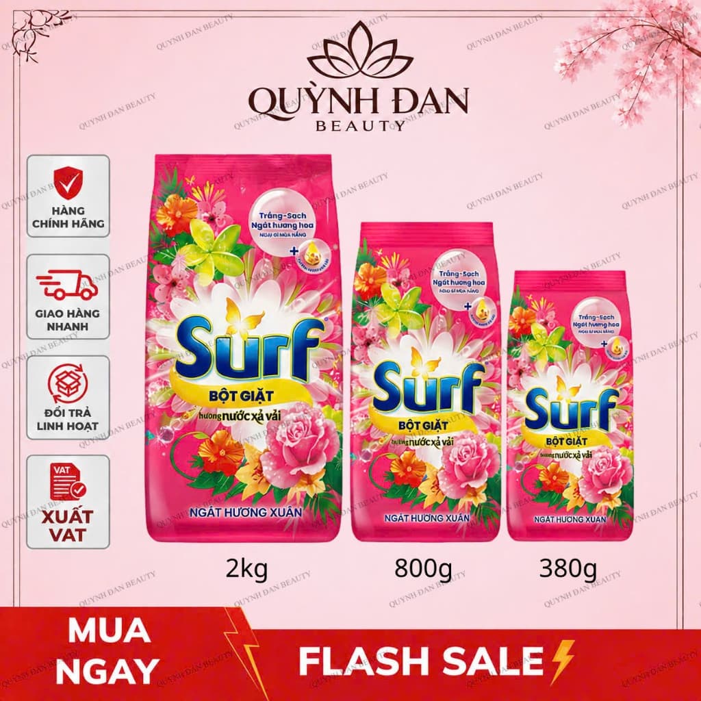 Bột Giặt Surf Ngát Hương Xuân GÓI 380GR/ 800GR/ 2KG