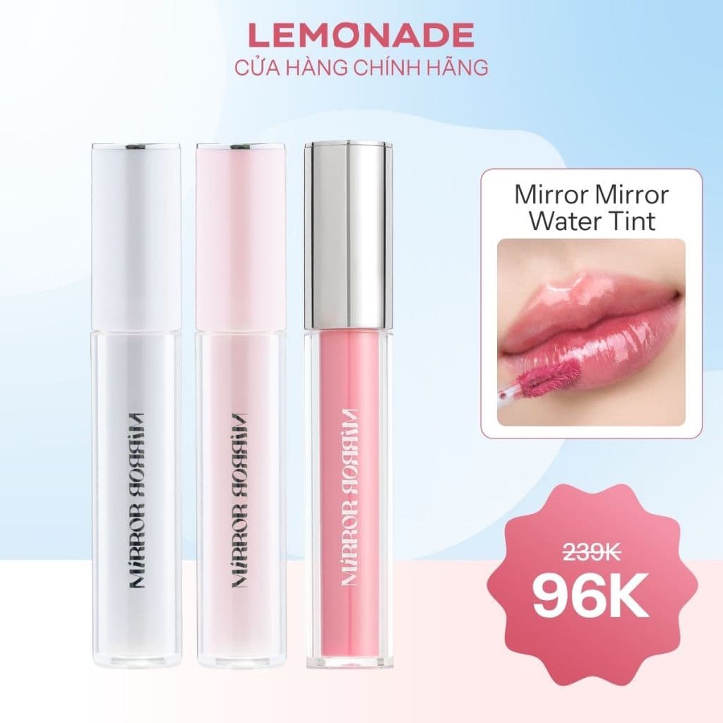 [88k/ cây] Son tint bóng không dính bền màu Lemonade Mirror Mirror Water Tint 4g