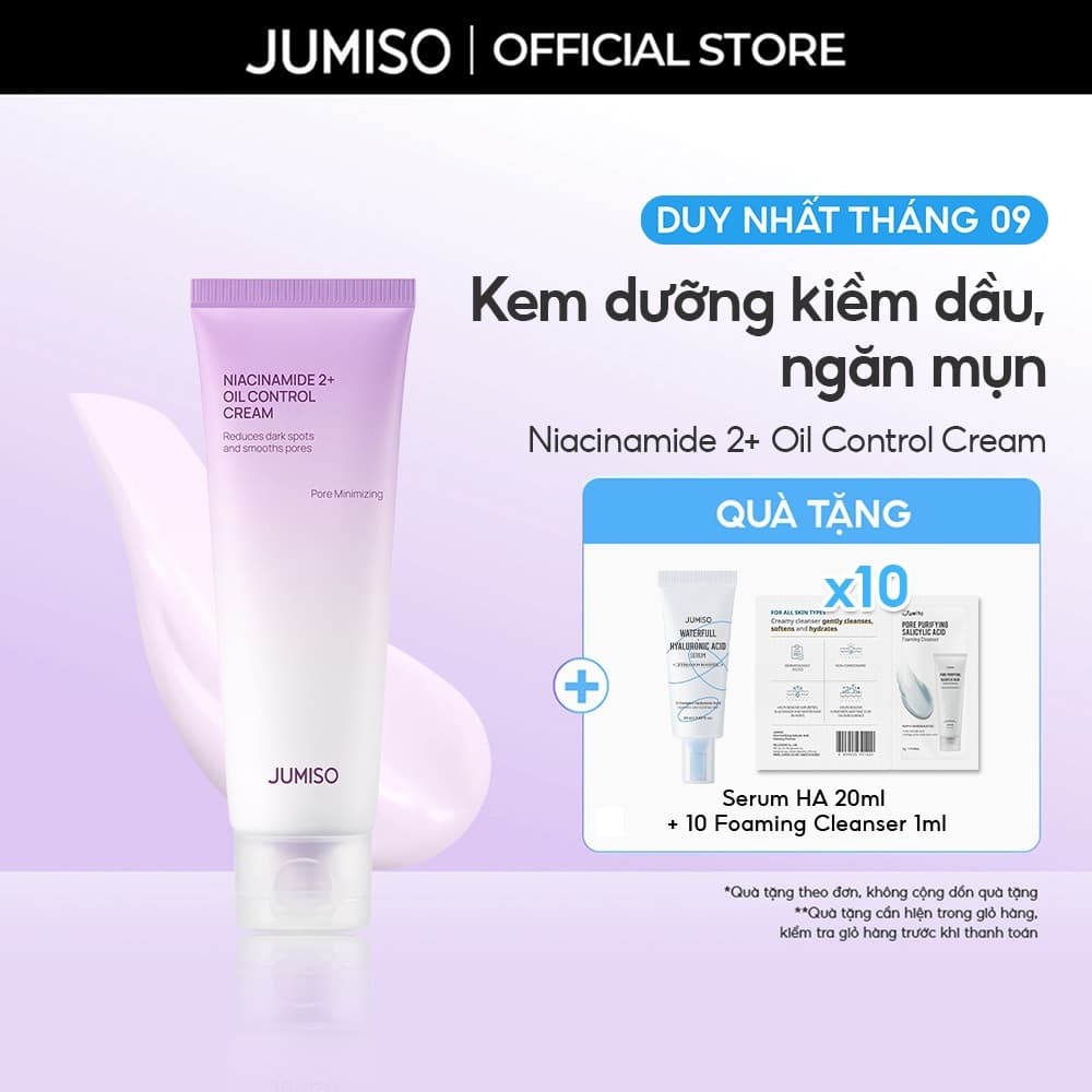 Kem Dưỡng Kiềm Dầu, Ngăn Mụn Hằng Ngày JUMISO Niacinamide 2% Oil Control Cream 80ml