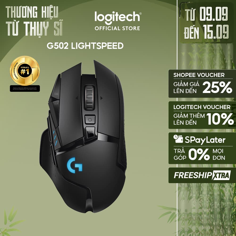 Chuột gaming không dây Logitech G502 LIGHTSPEED - RGB, 11 nút lập trình
