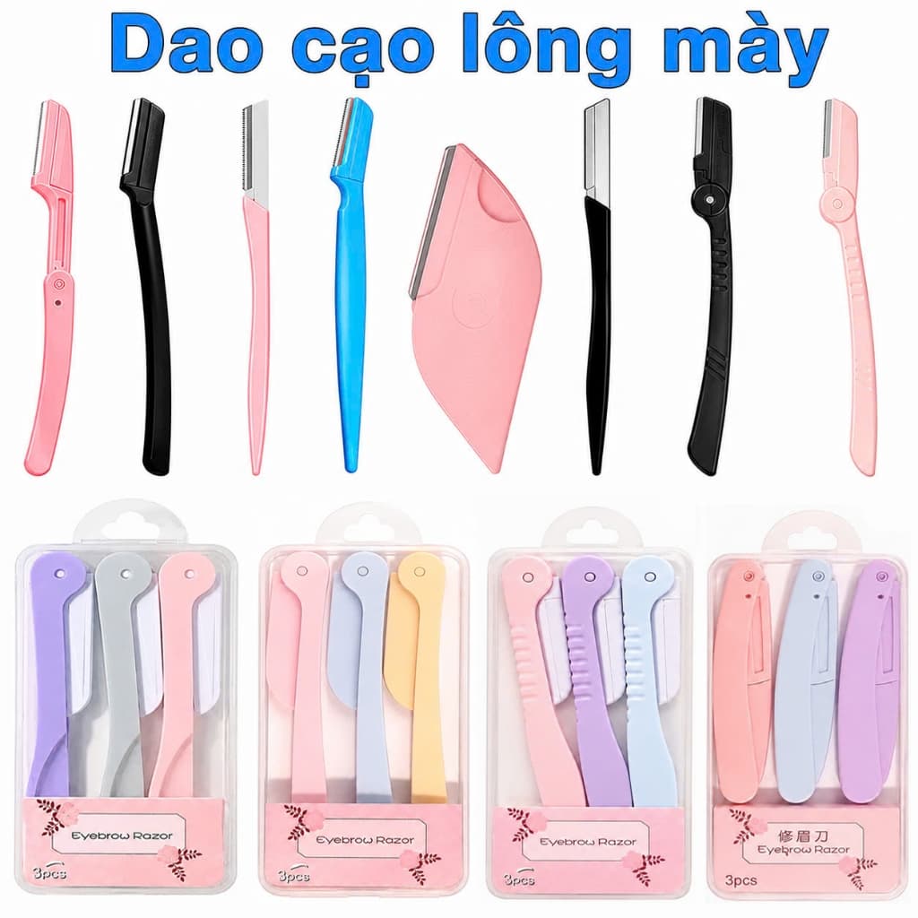 Dao cạo lông mày, tỉa lông mày, cạo mặt, cạo râu đủ loại (dụng cụ nối mi)