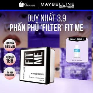 Phấn phủ bột "filter" cà da, kiềm dầu, chống nước, lâu trôi 16H Fit Me Mattifying Setting Powder Maybelline New York 10g