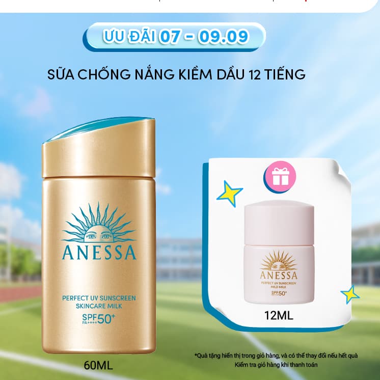 Sữa chống nắng dưỡng da kiềm dầu bảo vệ hoàn hảo Anessa Gold Milk SPF50+ PA++++ 60ml
