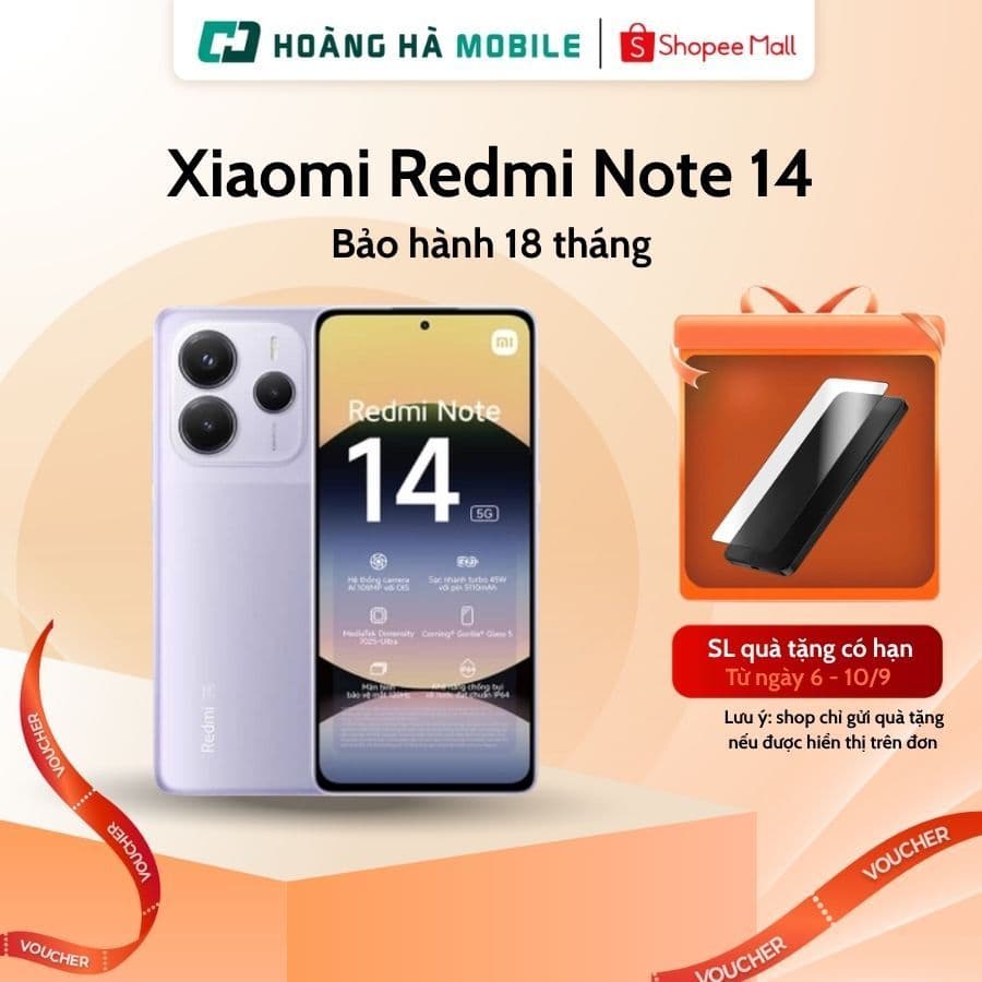 [Outlet S1] Điện thoại di động Xiaomi Redmi Note 14 4G 8GB/128GB- Chính hãng (Nguyên Seal Chưa Active)