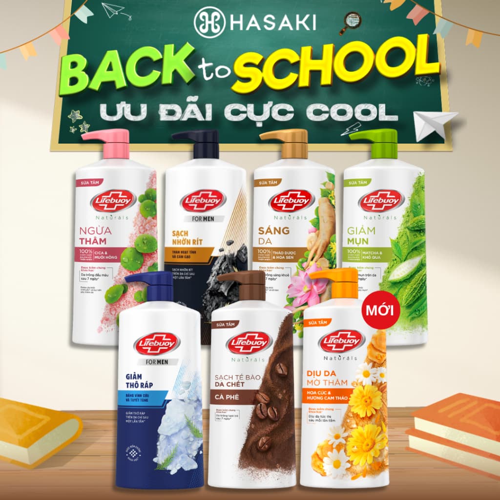 [DAILY] Sữa Tắm Lifebuoy 800gr Detox Sạch Sâu Khỏi Bụi Mịn Pm2.5 100% Từ Thiên Nhiên Hasaki
