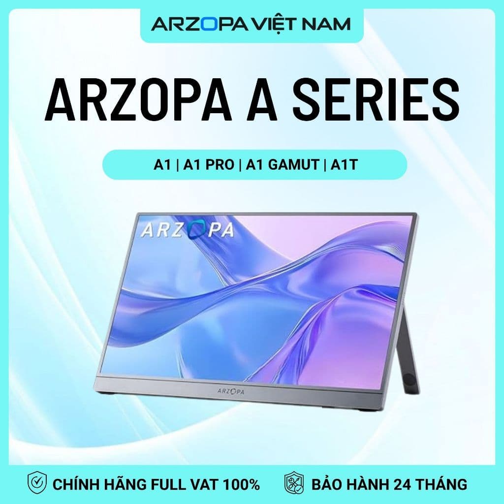 Màn Hình Di Động ARZOPA  A vỏ nhôm | IPS FHD | 100%sRGB | HDR | Loa Kép | USB-C HDMI | Chính Hãng