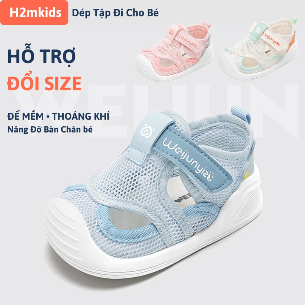 Dép tập đi cho bé trai bé gái Weijunyiz 8836, giày tập đi chống bẹt chân đế mềm siêu nhẹ chống trơn trượt TD3