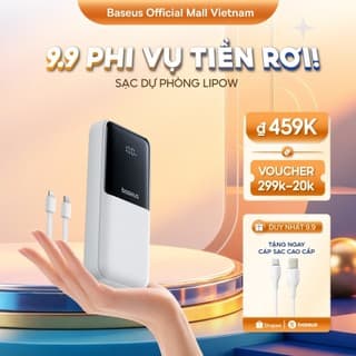 Sạc dự phòng Lipow 10000mAh & 20000mAh 22.5W/15W sạc nhanh tích hợp cáp tiện dụng