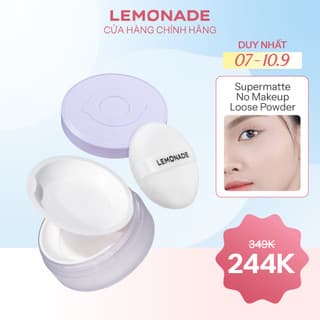 Phấn phủ mỏng nhẹ kiềm dầu thuần chay chống nắng Lemonade Supermatte NoMakeup Loose Powder 9g