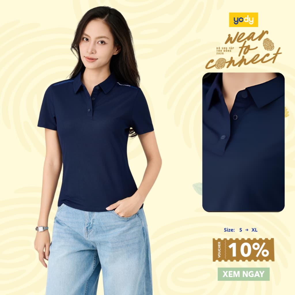 Áo Polo Nữ Yody Áo Phông Thể Thao Nữ Siêu Nhẹ Phom Slim Fit WAPO26A050