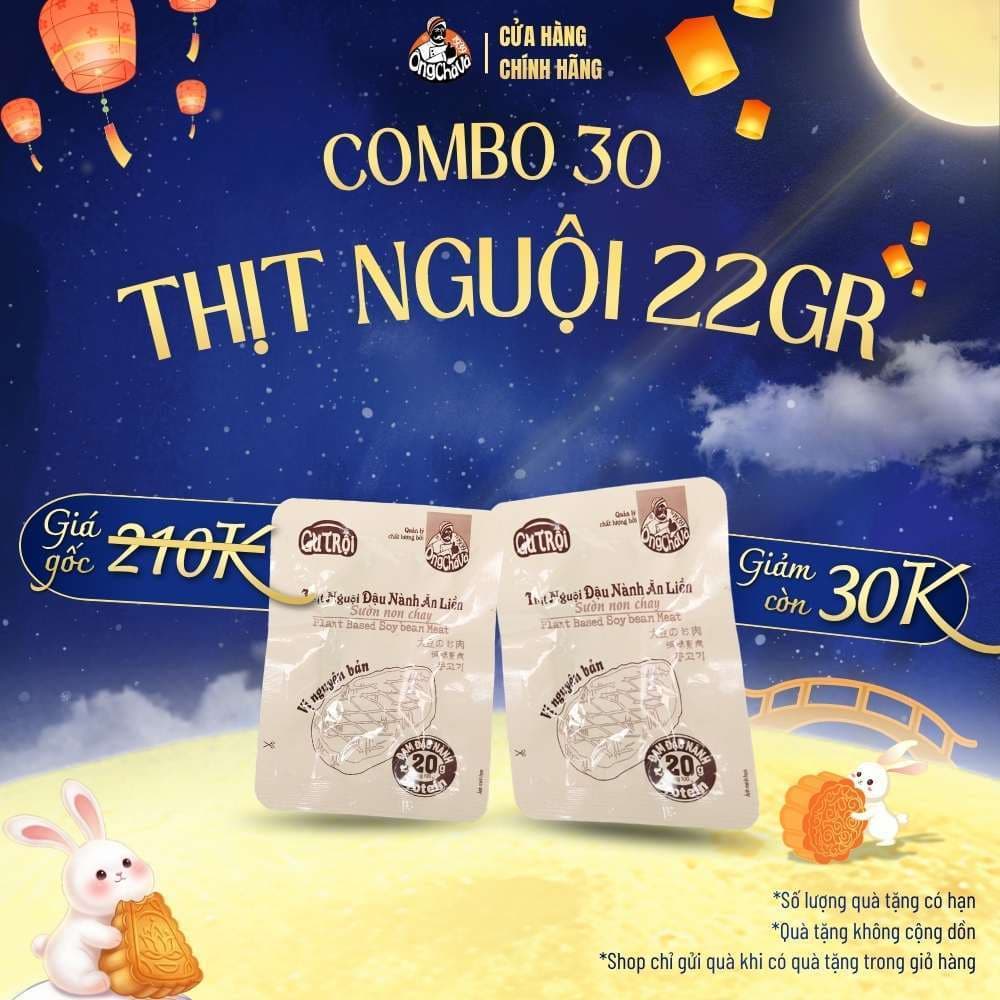 Combo 30 gói Thịt Nguội Đậu Nành Ăn Liền, Sườn Non Chay 22gr thương hiệu Gu Trội - Hàng Chính Hãng