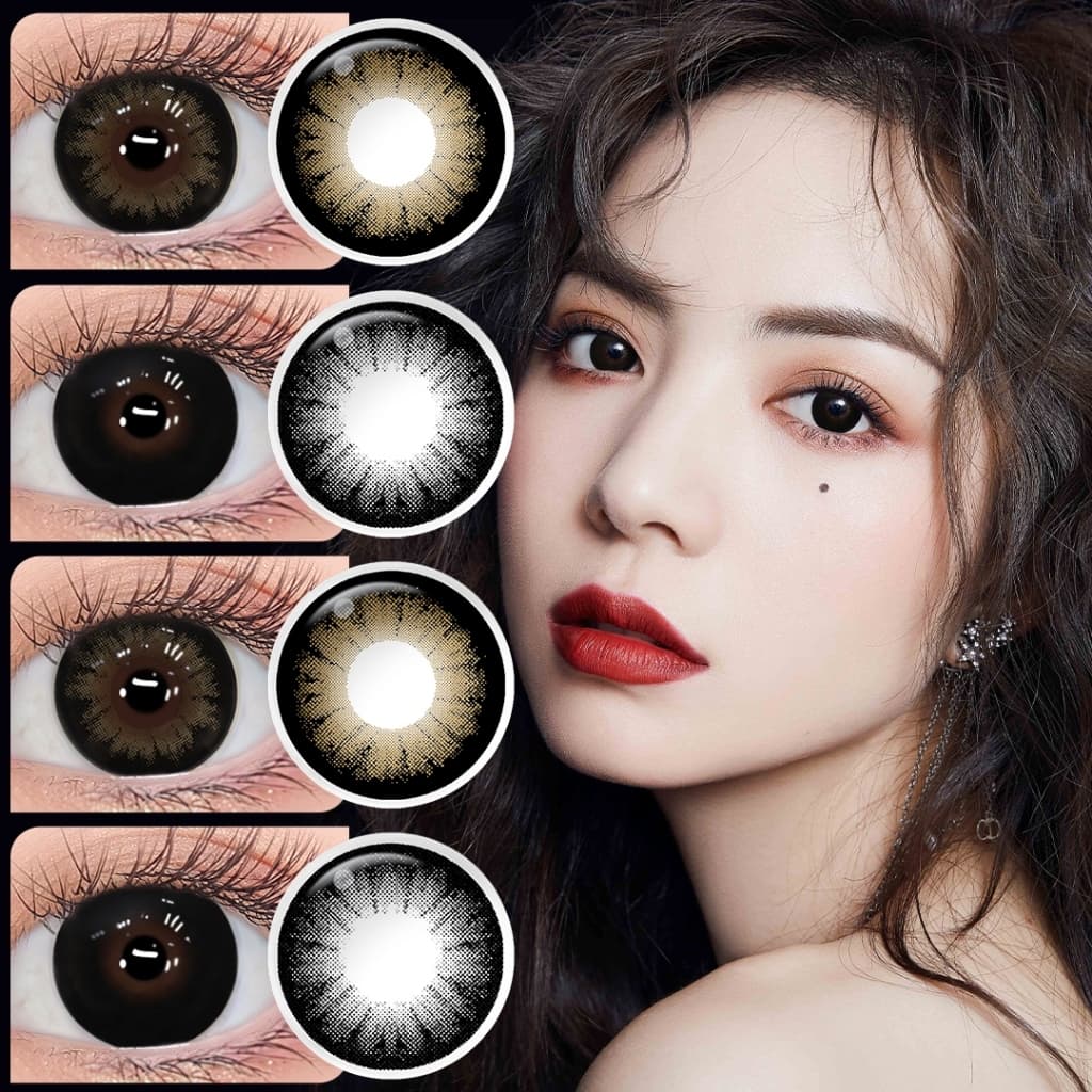 【Big Eyes】Lens Magister SUPERSIZE 0~6.00 DIA 14.5/16.0mm Brown Kính Áp Tròng Cận 6 Tháng Black Mắt To Lens