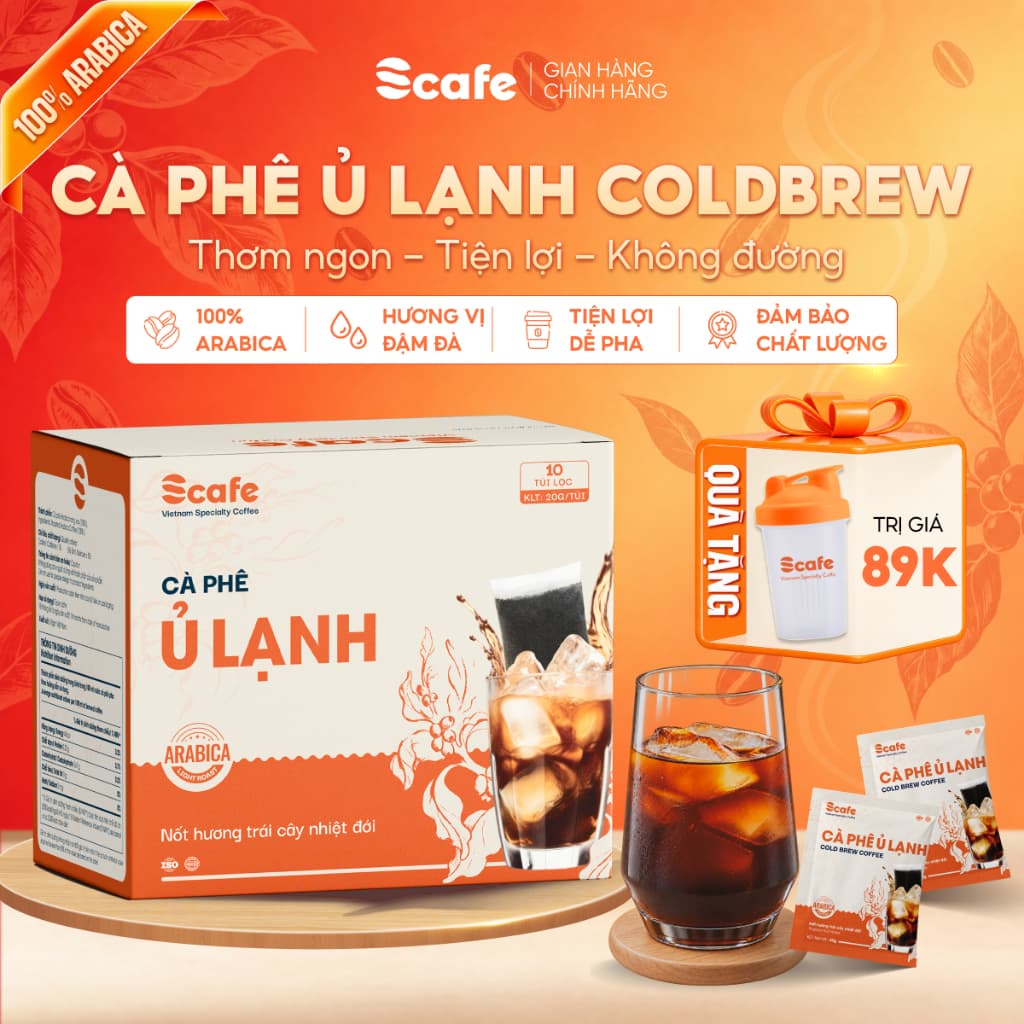 Cà Phê Ủ Lạnh Cold Brew Hạt Arabica Thượng Hạng Nguyên Chất Nốt Hương Trái Cây Nhiệt Đới Scafe Việt Nam
