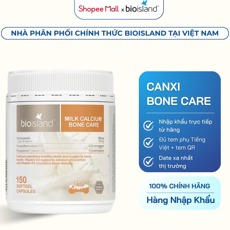 Viên Nang Canxi Sữa Bò Non Bioisland Canxi Cho Mẹ Bầu Và Sau Sinh, Trẻ Dậy Thì, Người Trưởng Thành Và Người Cao Tuổi
