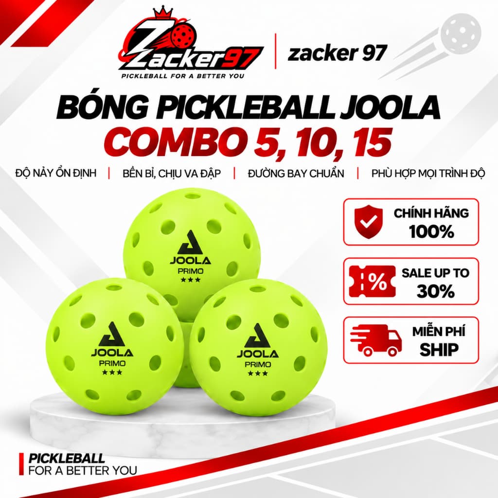 [TRỢ GIÁ] Combo 5, 10, 15 Bóng Pickleball Joola Chính Hãng – Chuẩn Thi Đấu, Độ Nảy Ổn Định