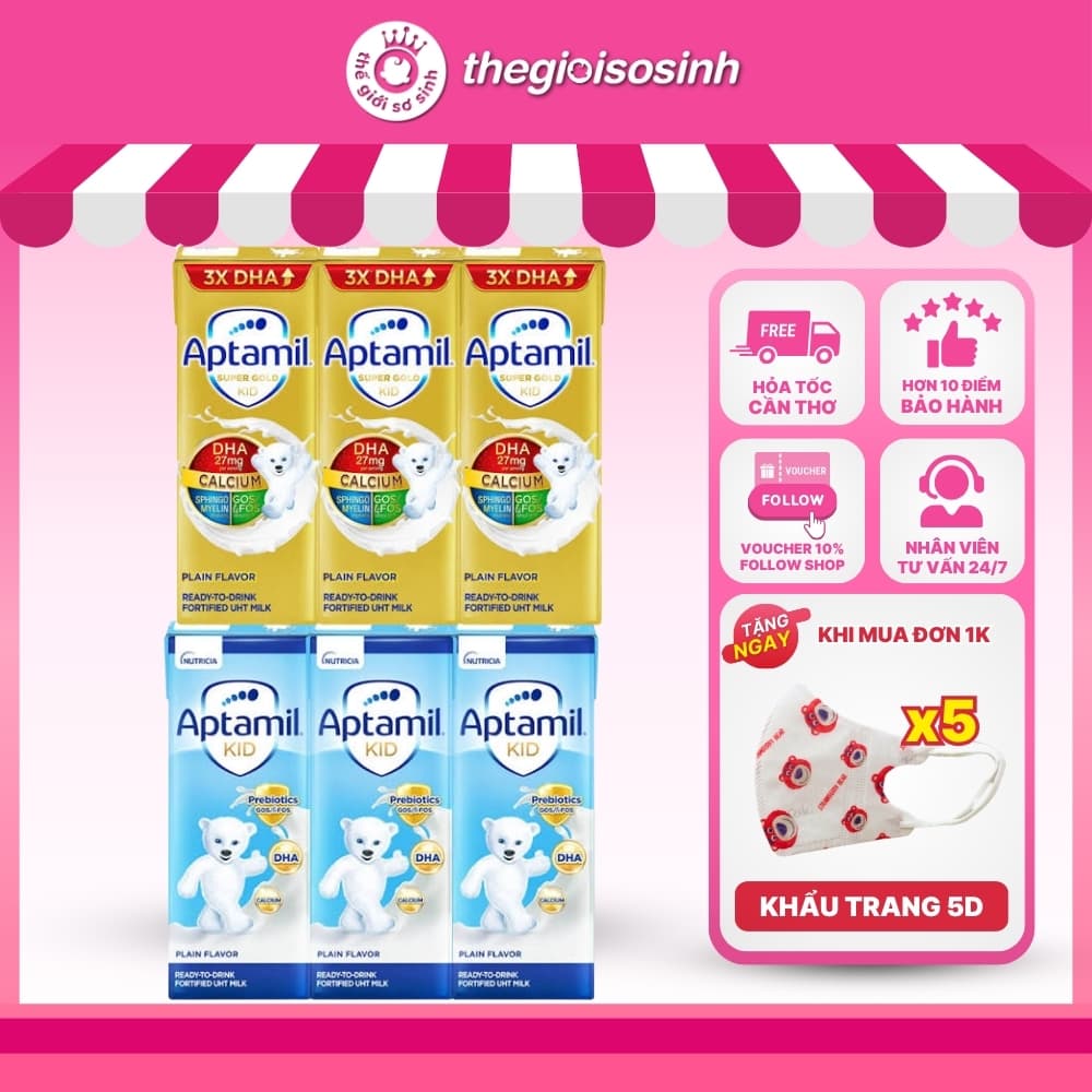 [✨XẢ KHO - 350K SALE DATE] Thùng Sữa Công Thức Pha Sẵn Aptamil KID 110ml, 180ml, Aptamil Super Gold KID 180ml 27H