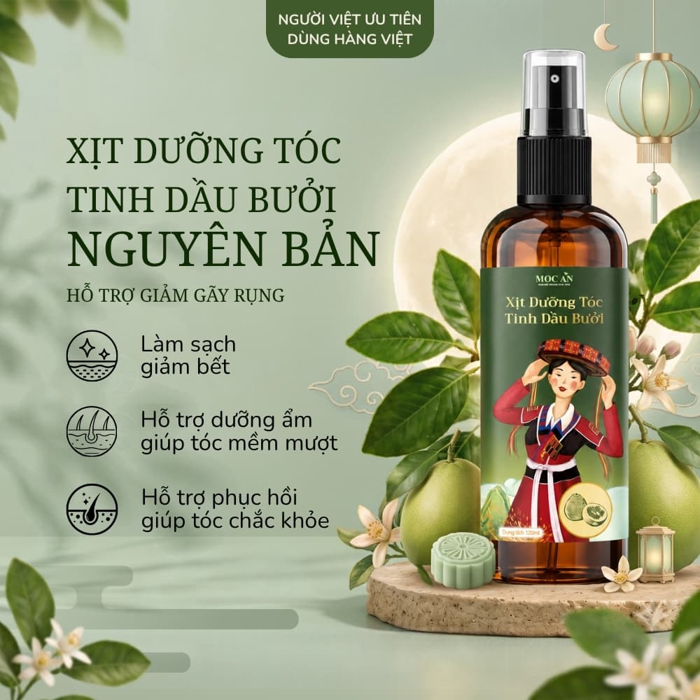 Xịt Dưỡng Tóc MOC AN HAIRCARE ORGANIC 2016 - NOW Tinh Dầu Bưởi Nguyên Bản 120ml