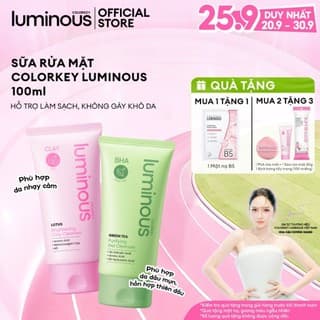 Sữa rửa mặt hỗ trợ làm sạch sâu, kiềm dầu, dưỡng ẩm dịu nhẹ cho da dầu mụn, nhạy cảm Colorkey Luminous |100ml