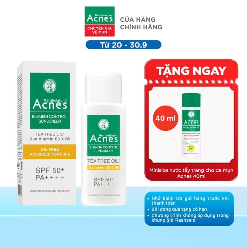Kem chống nắng cho da dầu mụn Acnes Blemish Control Sunscreen 50g