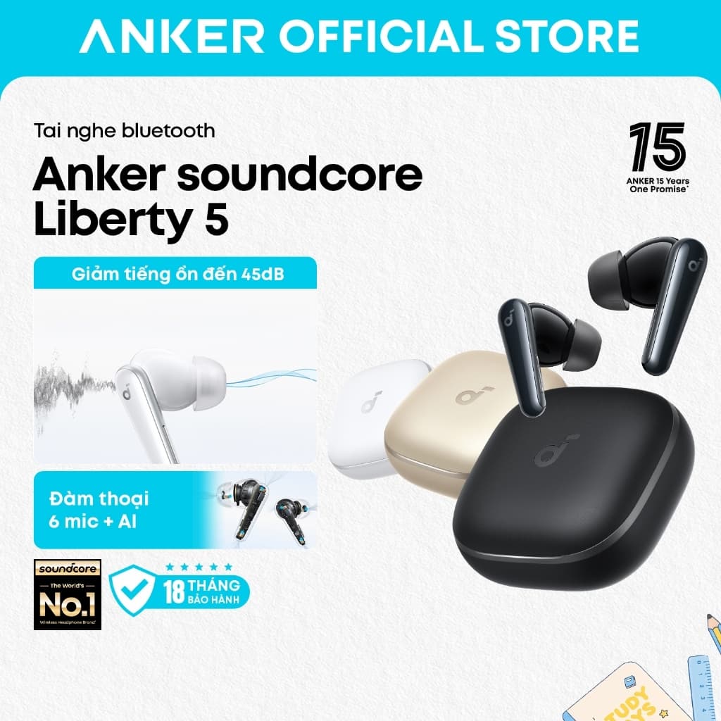 Tai nghe bluetooth Anker soundcore Liberty 5、chống ồn chủ động mạnh、âm thanh Hi-Res